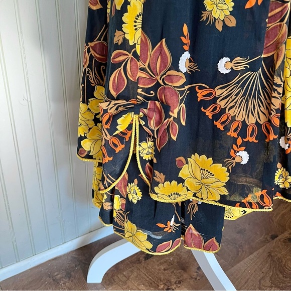 Alexander Luxe Vintage Autumn Floral Tiered Maxi Full Skirt - Picture 4 of 8